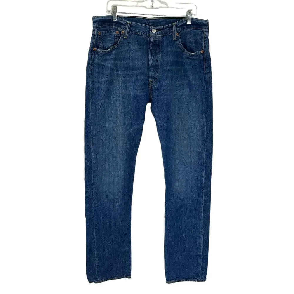 LEVI'S JEANS 501 Straight Leg Denim Blue Jeans SZ 36 x 36